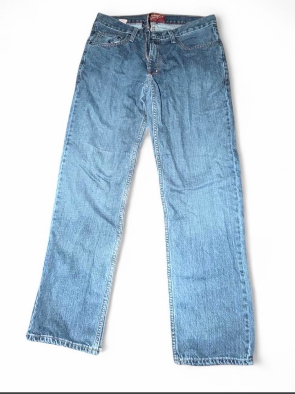 Arizona Jean Company Men's Straight Jeans in Light Blue Denim